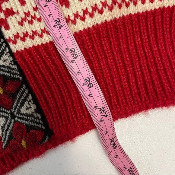 DALE OF NORWAY Vintage Pure New Wool Fair Isle Snow Flake Cardigan Sweater sz M - Picture 9 of 10